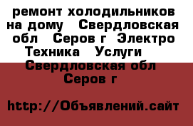 ремонт холодильников на дому - Свердловская обл., Серов г. Электро-Техника » Услуги   . Свердловская обл.,Серов г.